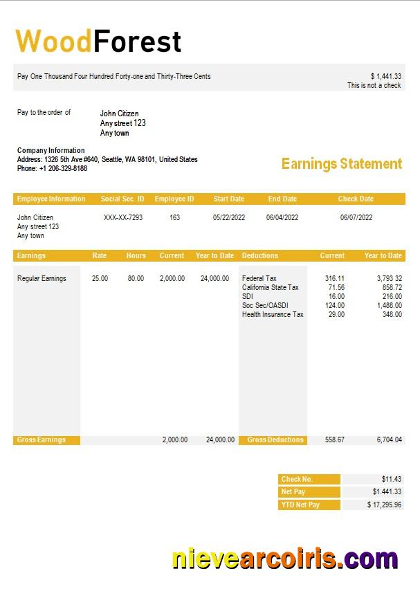 wood corporation payslip